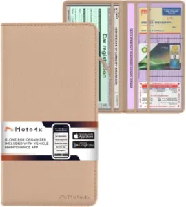 Premium Leather Magnetic Shut Car Registration & Insurance Card Holder