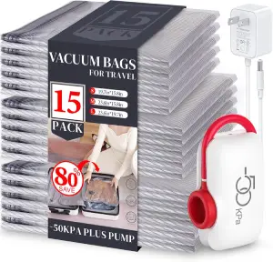 VMstr 15 Pack Travel Vacuum Storage Bags