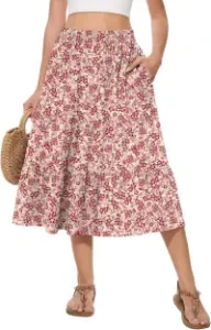 AYIFU Summer Midi Skirt, Travel Outfits for Women Over 50