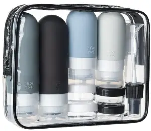 DEPOZA Leak Proof Squeezable Travel Bottles Set