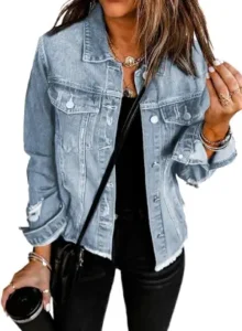 EVALESS Boyfriend Crop Denim Jacket