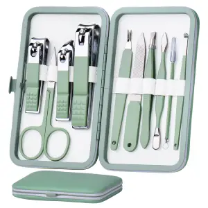 HANTEKAS Manicure Set 10 in 1 Stainless Steel