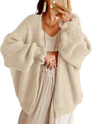 Saodimallsu Oversized Open Front Cardigan