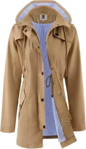 SaphiRose Women's Long Rain Jacket Waterproof