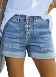 Sidefeel Womens Jean Shorts High Waisted 