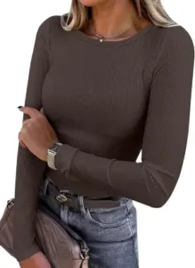 ANRABESS Rib Knit Long-Sleeve Top