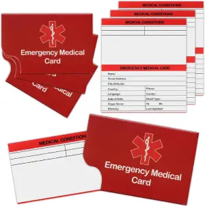 4 Pack Emergency Medical Information Id Card