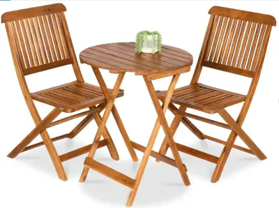 Best Choice Products 3-Piece Acacia Wood Bistro Set